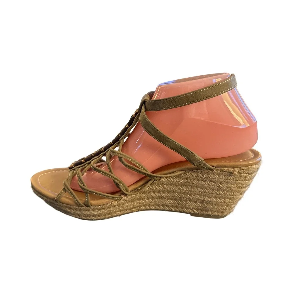 Minnetonka‎ Espadrille Wedge Sandals Size 10 Womens Open Toe Beaded Summer